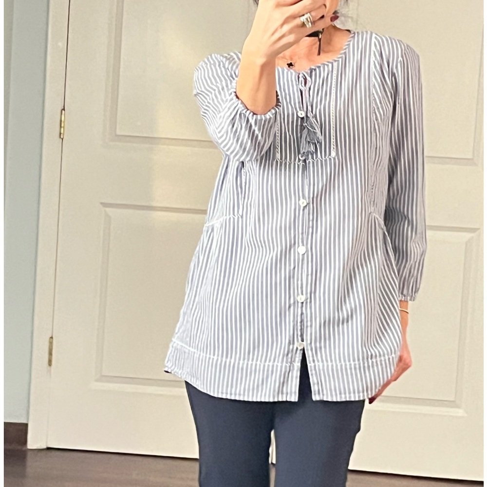 J.Jill 100% cotton peasant blouse size S - Picture 2 of 11